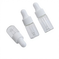Botol Kaca Transparan Kecil dengan Pipet untuk Serum Perawatan Kulit, Minyak Esensial 1ml/5ml/3ml, Dispenser Sampel Kosmetik Plastik AYEROXO