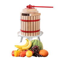 Presse-agrumes manuel en bois en spirale de 12 L pour usage commercial, facile à utiliser, pour pommes, grenades, oranges, raisins et légumes