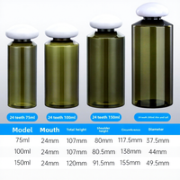 Botella de agua pura cilíndrica con hombro oblicuo y tapa de rosca de 24 dientes, 100ml, para tónico cosmético, champú, de plástico, impresa con serigrafía