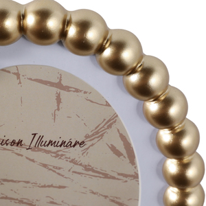 Maison Illuminare Oval Picture <b>Frame</b> 5x7 In Beaded <b>Gold</b> Metal Wall Tabletop Decor - Product Image 6