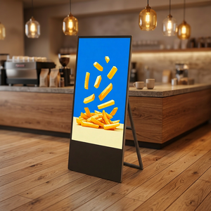 หน้าจอแสดงผลโฆษณาแบบพกพา LCD ขนาด 32 43 55 นิ้ว ความละเอียด 4K ระบบแอนดรอยด์ ความสว่างสูง ดีไซน์บางเฉียบ - Product Image 1