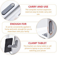 Clip de montage latéral réglable pour ordinateur portable Accessoires d'extension d'ordinateur avec support de téléphone portable magnétique pour une utilisation de bureau