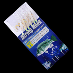 The Brave Sports Maruto Luminous Barbed Fish-Skin String Hook Rig 819 #   pour la pêche en mer et en lac - Product Image 1