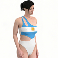 Maillot de bain thème football 2026 – Équipes Brésil et Argentine – Coupe haute, dos nu, en Spandex/Nylon – Respirant, séchage rapide, sexy et tendance pour le quotidien