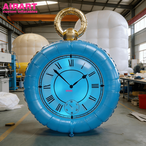 Decorazione Gonfiabile di Alta Gamma a Forma di Orologio Blu per Eventi nei Centri Commerciali - Product Image 2
