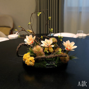 Arrangements floraux haut de gamme faits à la main pour tables de banquet, centres de table artificiels de grande et petite taille pour hôtels, nouveau style chinois pour stands. - Product Image 6