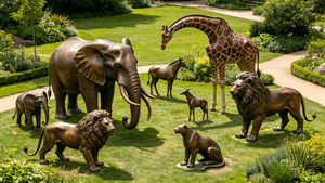 Estatuas de Animales <span class=keywords><strong>Africanos</strong></span> de Bronce a Tamaño Real Personalizadas, Esculturas de Elefantes, Jirafas y Leones <span class=keywords><strong>para</strong></span> Decoración de <span class=keywords><strong>Paisajes</strong></span> de Parques y Centros Comerciales al Aire Libre - Product Image 3