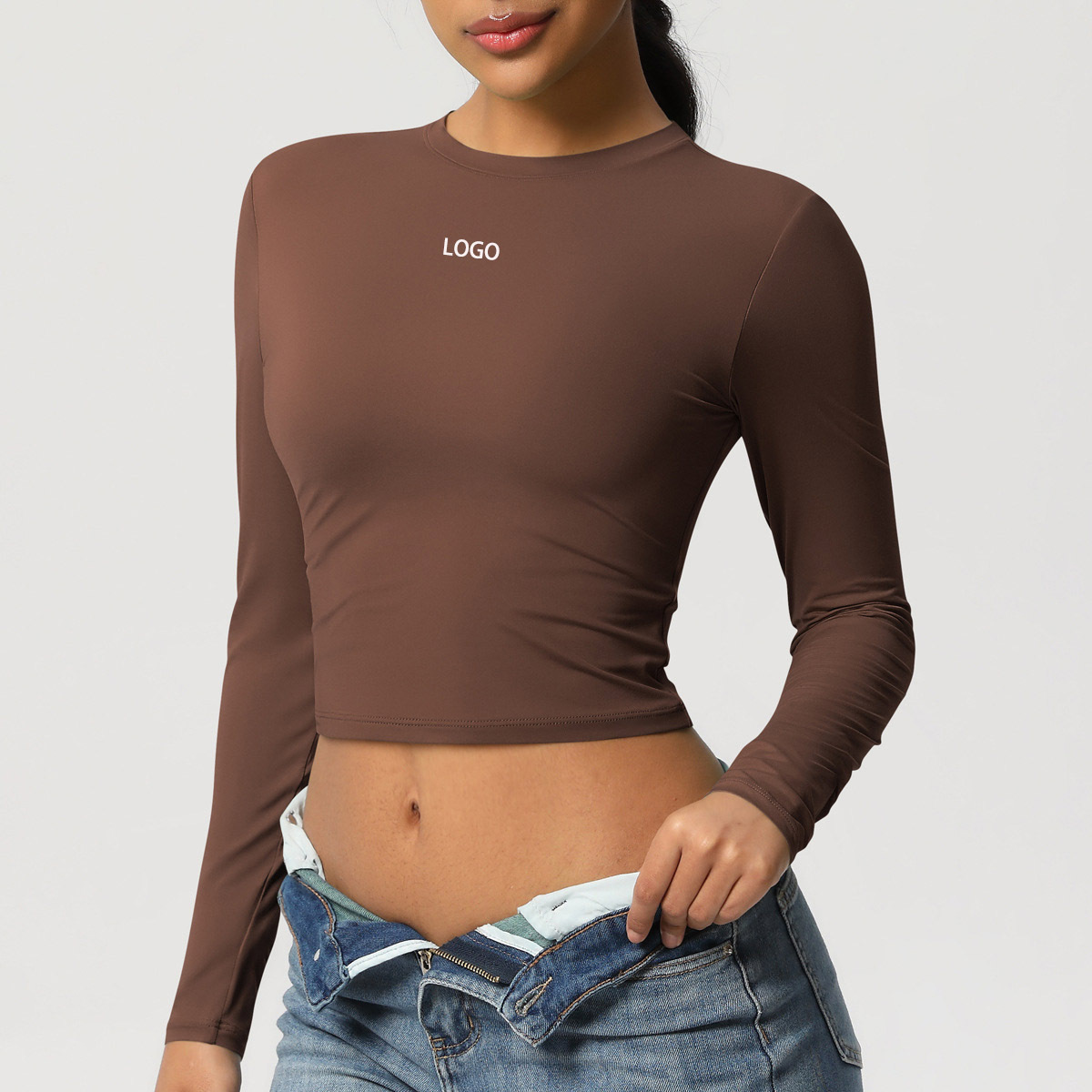Tight Long-Sleeved Sports Top for Autumn Quick-Drying Breathable Yoga Suit for Running Fitness Sports T-shirt