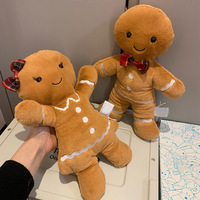 Jellycatt Bonhomme en pain d'épices, bonbon en forme de canne, poupée en peluche, jouet en peluche, ornement rembourré en éponge, cadeau de Noël