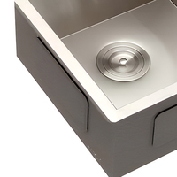 Évier de bar encastré 13x15 pouces en acier inoxydable SUS304 de calibre 16, cuve unique de 9 pouces de profondeur pour petite cuisine ou camping-car