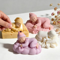 Nouveau moule en silicone pour bougie parfumée ange endormi, moule en plâtre DIY ange, moule en silicone décoratif pour gâteau fait main en plâtre parfumé