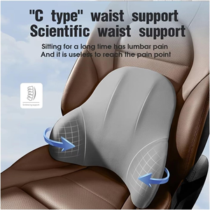 Cuscino di Supporto Lombare per Sedile Auto di Lusso con Cuscino Cervicale in Memory Foam, Poggiatesta Morbido - Product Image 4