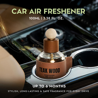 Diffuseur de parfum pour voiture en bois personnalisé OEM ODM 100ML, parfum bois de teck, vente en gros directe d'usine, porte-gobelet