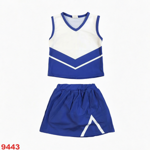 Conjunto de Animadora sin Mangas para Niñas, de Algodón y Poliéster Estampado, Traje Deportivo de Dos Piezas para Baile, Ropa Casual - Product Image 1