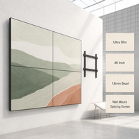 Mur vidéo LCD IPS ultra-mince de 46 pouces, cadre de 1,8 mm, luminosité de 700 cd/m², anti-reflet, écran de jonction mural pour salle d'exposition