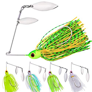 Señuelo de pesca giratorio de 18g y 90mm con faldas de goma simuladas para lubina - Product Image 1