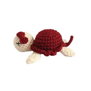 Schattige Pluche Schildpad Knuffel Animal Hand Gehaakte Schildpad Gehaakte Speelgoed Pop