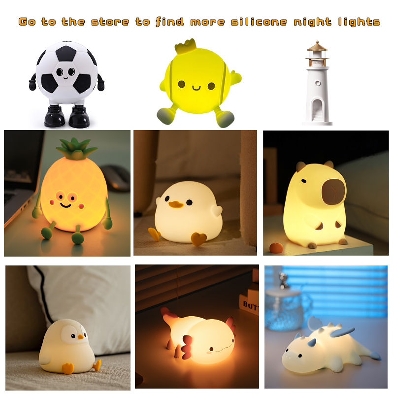 Premium Cute Panda Design Silicone LED Night Light for Bedroom DIY ABS Silicone Flower Cushion with Sensor Control