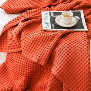 <span class=keywords><strong>Verano</strong></span> 3D Waffle Plaid Algodón puro cama manta tiro edredón fino <span class=keywords><strong>colcha</strong></span> de punto hogar Hotel cobertores sofá cubierta mantas - Product Image 5
