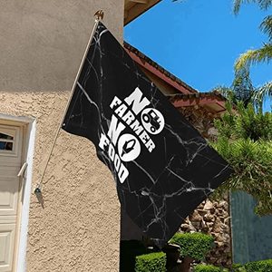 Bandera Negra Impermeable de 3 x 5 Pies con la Frase 'No Farmer No Food' para Decoración de Exteriores en Primavera y Verano - Product Image 4