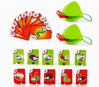 Jeu de société interactif parent-enfant de combat de cartes avec masque de lézard et jouet de bureau souffleur de langue de grenouille, vente en gros