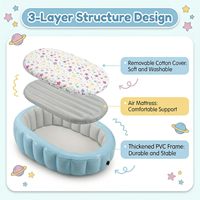 Lit gonflable pour tout-petit avec pare-chocs de sécurité, lit gonflable 4 côtés, matelas pour enfant, lit d'air pour enfant avec cadre