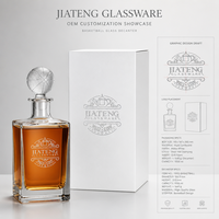 Nuevo Diseño Único de Juego de Decantador y Tapón para Botella de Whisky con Forma de León