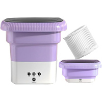 Lave-linge électrique portable mini entièrement automatique avec boîtier en plastique, laveuse/sécheuse tout-en-un, capacité de 5,6 à 7,0 kg