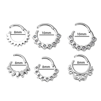 Thorrk G23 Titane Nouveau Design Anneau de nez segmenté articulé en forme de vigne avec zircons CZ taille marquise, taille ronde et taille Asscher pour Femme