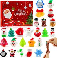 Boîte mystère de 24 squishies de Noël anti-stress en forme de pain, calendrier déchirable amusant pour le compte à rebours de Noël, jouet anti-stress, en stock