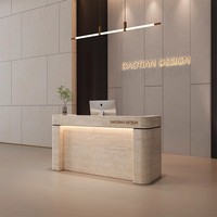 Comptoir de Réception Moderne pour Salon de Beauté, Petit et Unique, Effet Pierre