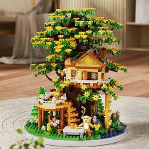 Yugao 2024, Casa de Árbol de Flores de Cerezo de Año Nuevo, Juguete de Construcción de Madera para Ensamblar, Decoración del Hogar, Bloques de Construcción - Product Image 4