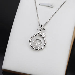 Pendentif en argent S925, nœud de bambou, design simple, 10-12 perles, pendentif féminin, accessoires tendance, composants de bijoux DIY - Product Image 4