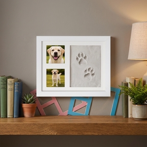 Kit de Marco de Recuerdo con Huella de Pata de Mascota Personalizado, en Oferta, con Arcilla No Tóxica, Marco para Exhibición de Fotos de <span class=keywords><strong>Huellas</strong></span> de Perro, con Paspartú de 3 Colores - Product Image 1