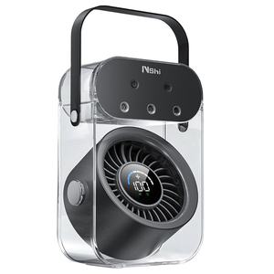 Ventilador de nebulización de refrigeración de sincronización personal portátil recargable de 4000mAh moderno, tres modos de pulverización, ventilador de niebla negro con tres boquillas - Product Image 1