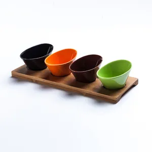 Boat Shape Porcelain Small Dishes Colored Fruit Food Snack Sauce Dishes