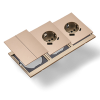 Interruptores y Enchufes de Pared WESA Ultrafinos con Botón Pulsador EU de 1/2/3 Vías con Enchufe USB Tipo C, Combinación Libre, Diseño Moderno de Lujo
