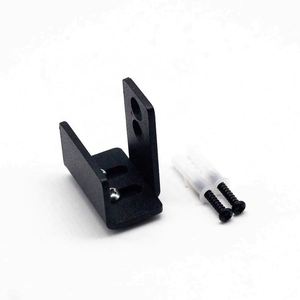 WEKIS Support de quincaillerie inférieur coulissant encastré en laiton noir en forme de U, anti-saut, réglable et insonorisant, pour porte de grange - Product Image 3