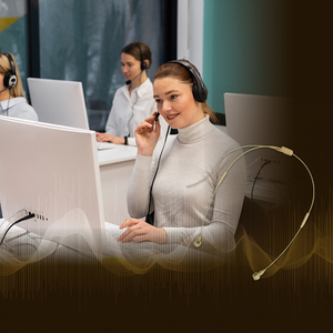 Lightweight Wired Headset <b>Microphone</b> Omnidirectional <b>Condenser</b> With Metal Neckband Waterproof For Daily Communication - Product Image 1