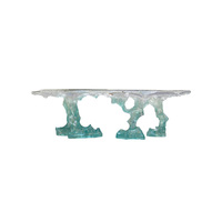 Table à thé Glacier en cristal platine Transparent tabouret en résine de luxe ondulation de l'eau cristal Iceberg Islande Table d'appoint sur mesure