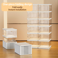 Armoire à chaussures pliable magnétique, boîtes de présentation anti-poussière, pas d'installation requise, organisateur de chaussures empilable multicouche pour la maison