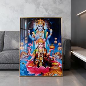 Peinture LED sur Porcelaine Cristalline, Art Mural Moderne, Portrait de Figurine Islamique Indienne, Cadre Doré, Personnalisation en Gros - Product Image 3