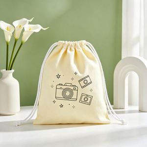 Sac à dos en toile recyclée écologique, sac de rangement portable réutilisable pour les courses quotidiennes au marché - Product Image 4