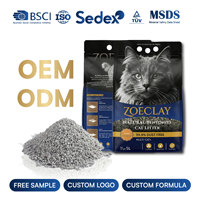 Litière pour chat en argile bentonite broyée, écologique, hautement absorbante, contrôle des odeurs, conception personnalisée OEM ODM, 5L 10L 20L