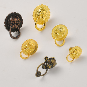 Chinese Style Lion Head Door <b>Knobs</b> Zinc Alloy Plated <b>Gold</b> And Bronze For <b>Cabinet</b> Decorative Hardware 2 2.5 3Cm - Product Image 1