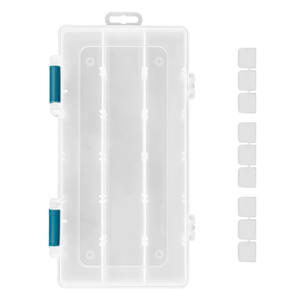 Diviseur réglable Boîte de matériel de pêche en plastique pour eau salée rivière lac ruisseau plateaux de stockage de pêche pour leurres Terminal Tackle - Product Image 1