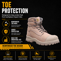 Sepatu Kerja Safety Pria Premium dengan Ritsleting Samping Anti Benturan dan Pelindung Baja untuk Perlindungan Pekerja Bengkel