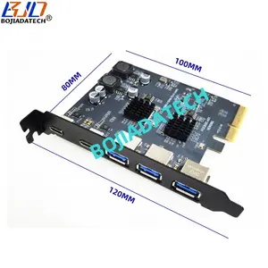 10Gbps Pci Express Pci-e 4x Naar 2 X Usb 3.2 Type-C + 3 X Usb 3.2 Type-Een Connector Controller Uitbreidingskaart