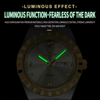 Montre de sport de luxe pour homme, analogique, 48 mm, étanche, aiguilles lumineuses, date, quartz, alliage