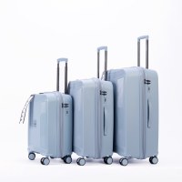 Juego de Maletas de Viaje Unisex, Ligeras, Duraderas, Expandibles, de Polipropileno, con 4 Ruedas Giratorias, Impermeables, con Candado, 3 Piezas, Elegantes